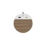 Estación de Carga Inalámbrica Universal NonStop Station C, Blanco y Nogal Veteado de Madera